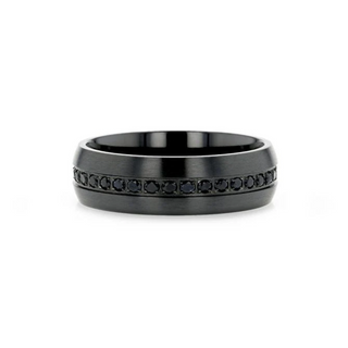 TALON Black Titanium Ring with Black Sapphires - 6mm - 8mm