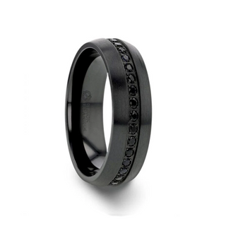 TALON Black Titanium Ring with Black Sapphires - 6mm - 8mm