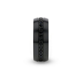 TALON Black Titanium Ring with Black Sapphires - 6mm - 8mm - Thorsten Rings