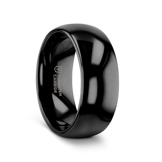 RAVEN Domed Black Tungsten Wedding Band - 2mm - 12mm