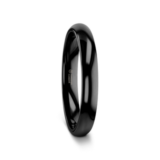 RAVEN Domed Black Tungsten Wedding Band - 2mm - 12mm