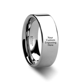 Custom Image Engraving Polished Tungsten Engraved Ring Jewelry - 2mm - 12mm - Thorsten Rings