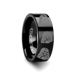 Darth Vader Star Wars Black Tungsten Engraved Ring - 2mm - 12mm - Thorsten Rings