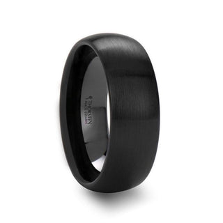 ATTOR Domed Brush Finished Black Ceramic Wedding Band - 2mm - 12mm - Thorsten Rings