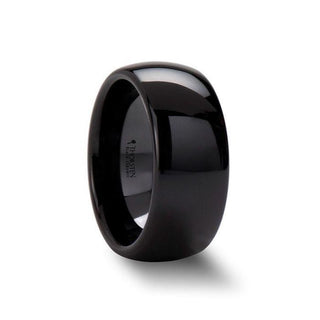 LANDON Domed Polish Finished Black Ceramic Ring - 2mm - 12mm - Thorsten Rings