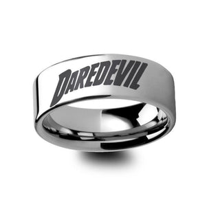 Daredevil The Man Without Fear Superhero Symbol Engraved Tungsten Ring - 4mm - 12mm - Thorsten Rings