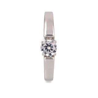 Solitaire Engagement Band with Cubic Zirconium Stone - 2mm - Thorsten Rings