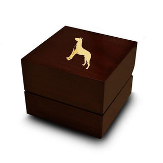 Great Dane Dog Engraved Wood Ring Box Chocolate Dark Wood Personalized Wooden Wedding Ring Box - Thorsten Rings