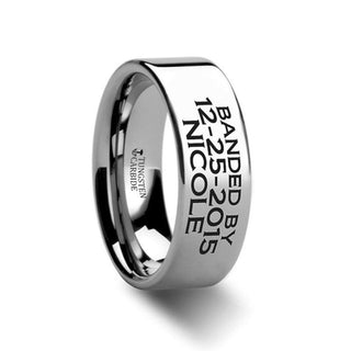 Duck Band Style Custom Engraved Ring Flat Polished- 4mm - 12mm - Thorsten Rings