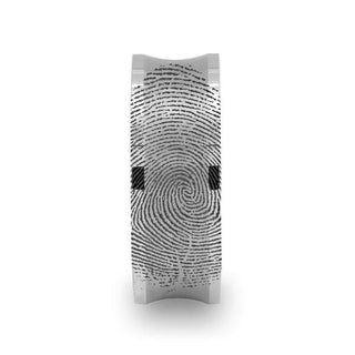 Fingerprint Ring Engraved Concave Tungsten Ring Brushed Center - Trevico - 8mm - Thorsten Rings