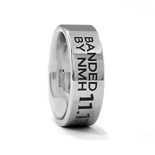 Duck Band Ring Engraved Flat Tungsten Ring Polished - 4mm - 12mm - Thorsten Rings