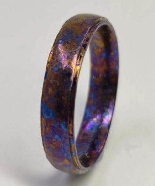 INDIGO Raised Domed Titanium Purple and Gold Ring - 6mm - Thorsten Rings