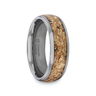LUXE Tungsten and Decorative Gold Flakes Inlay - 8mm - Thorsten Rings