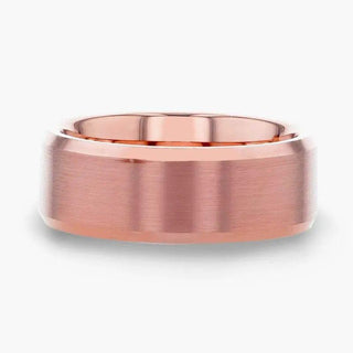 EROS Rose Gold Tungsten Wedding Band For Men with Beveled Edges Thorsten - 8mm - Thorsten Rings