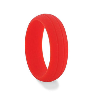 CHERRY Dual Groove Silicone Ring for Men and Women Red Comfort Fit Hypoallergenic Thorsten - 8mm - Thorsten Rings