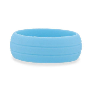 FIJI Dual Groove Silicone Ring for Men and Women Light blue Comfort Fit Hypoallergenic Thorsten - 8mm - Thorsten Rings