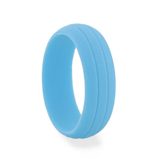 FIJI Dual Groove Silicone Ring for Men and Women Light blue Comfort Fit Hypoallergenic Thorsten - 8mm - Thorsten Rings