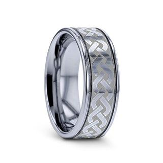 PALLAS Laser Engraved Tungsten Ring with Celtic Knot - 6mm - 10mm