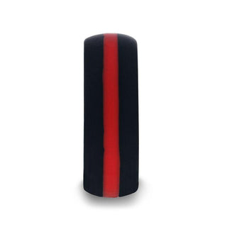 Matte Black Men's Silicone Ring ring With Vibrant Red Colored Inlay - 8mm - Thorsten Rings