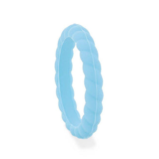 CLEO Stackable Twist Silicone Ring for Women Light blue Comfort Fit Hypoallergenic Thorsten - 2mm - Thorsten Rings