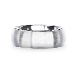 EMPEROR Silver Brushed Finish Domed Wedding Band - 4mm & 8mm - Thorsten Rings