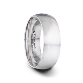 VIVID Silver Polished Finish Domed Wedding Band - 4mm & 8mm - Thorsten Rings