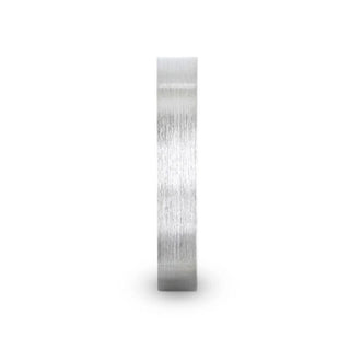 ARISTOCRAT Silver Brushed Finish Flat Style Wedding Band - 4mm & 8mm - Thorsten Rings