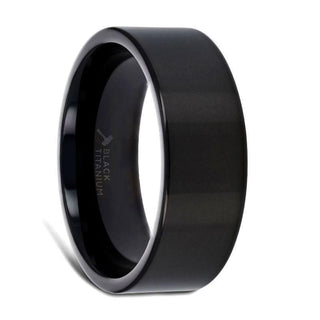 NEO Flat Black Titanium Wedding Ring - 8mm - Thorsten Rings