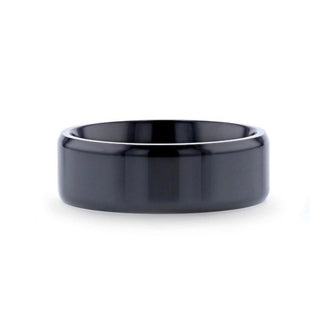 EXODUS Black Titanium Wedding Ring with Beveled Edges - 8mm - Thorsten Rings