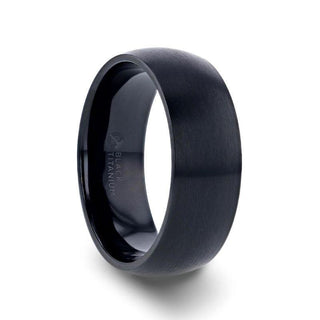 MARAUDER Domed Brushed Finish Black Titanium Men’s Wedding Band - 6mm & 8mm - Thorsten Rings