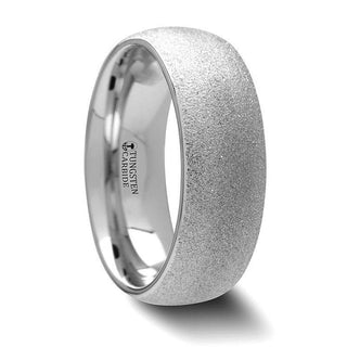 QUARTZ Domed Tungsten Carbide Ring with Sandblasted Crystalline Finish - 4mm - Thorsten Rings