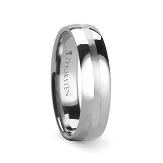 HERA Domed with Satin Stripe Tungsten Carbide Ring - 4mm - 6mm - Thorsten Rings