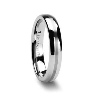 HERA Domed with Satin Stripe Tungsten Carbide Ring - 4mm - 6mm - Thorsten Rings