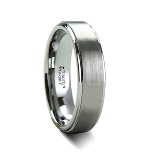 OPTIMUS Raised Center with Brush Finish Tungsten Ring - 4mm - 12mm - Thorsten Rings