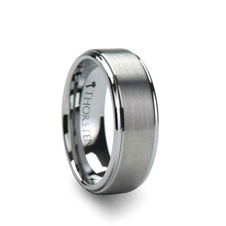 OPTIMUS Raised Center with Brush Finish Tungsten Ring - 4mm - Thorsten Rings