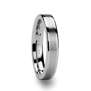 MILANA Women Tungsten Ring Flat Brushed Center Finish - 4mm - 6mm - Thorsten Rings