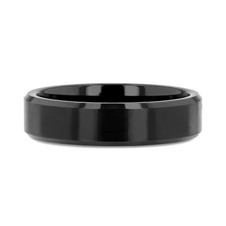 VIENNA Beveled Black Tungsten Band - 4mm - 6mm - Thorsten Rings