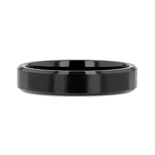 VIENNA Beveled Black Tungsten Band - 4mm - 6mm - Thorsten Rings