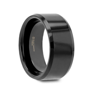 INFINITY Black Tungsten Ring with Beveled Edges - 4mm - 12mm - Thorsten Rings