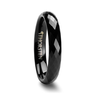 AURORA 288 Diamond Faceted Black Tungsten Band - 4mm - 6mm - Thorsten Rings