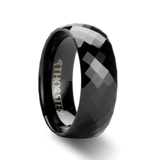 AURORA 288 Diamond Faceted Black Tungsten Band - 4mm - 6mm - Thorsten Rings