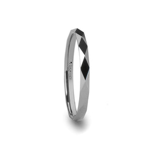 ATLANTIS Diamond Faceted Womens Tungsten Ring - 2mm - Thorsten Rings