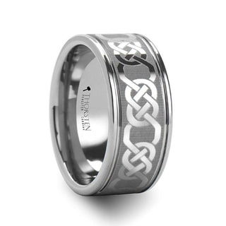 BOSTON Celtic Laser Engraved Tungsten Carbide Ring - 10mm - Thorsten Rings