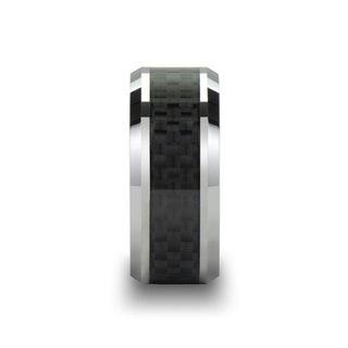 INDIANAPOLIS Black Carbon Fiber Inlay Tungsten Carbide Ring - 10mm - Thorsten Rings