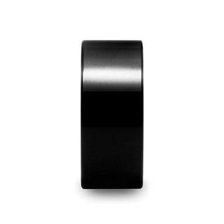 PORTLAND Flat Polished Finish Black Tungsten Ring - 10mm - Thorsten Rings