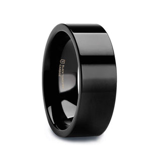 PORTLAND Flat Polished Finish Black Tungsten Ring - 10mm - Thorsten Rings