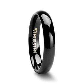 PHOEBE Domed Black Tungsten Carbide Wedding Band - 4mm - 6mm - Thorsten Rings