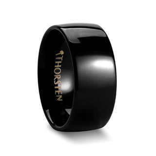 CORVUS Domed Black Tungsten Wedding Band - 10mm - Thorsten Rings