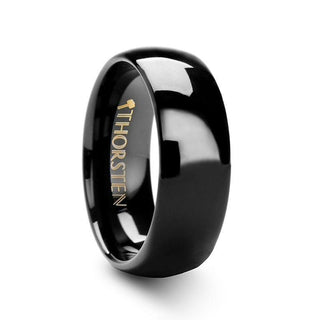 TULSA Domed Black Tungsten Carbide Wedding Band for Women - 2mm - Thorsten Rings