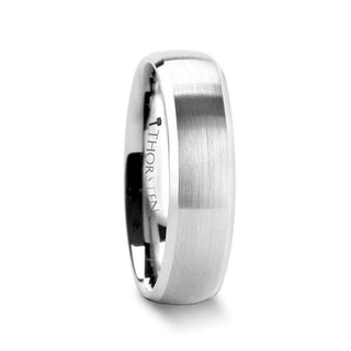 POLARIS Domed Brushed Finish Tungsten Ring with Polished Bevels - 6mm or 8mm - Thorsten Rings